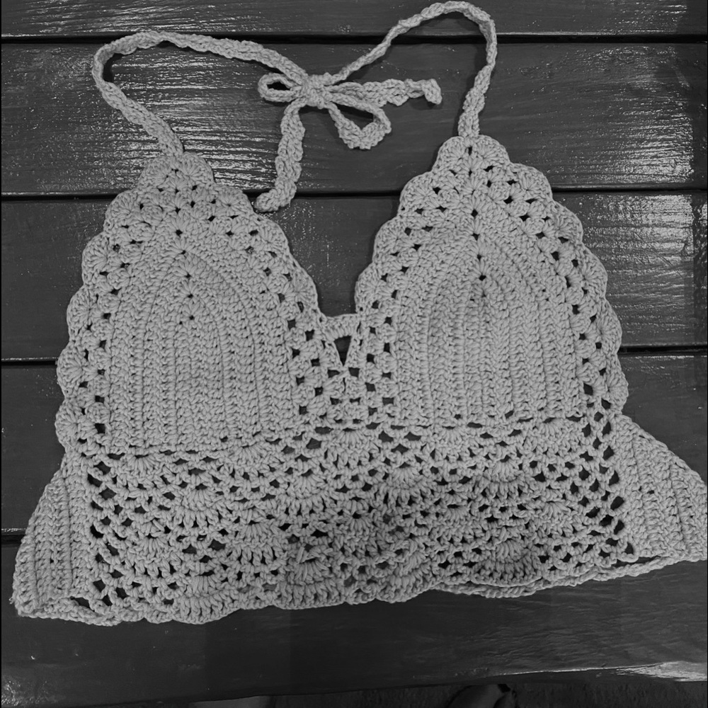 New Light blue Crochet bikini/halter top